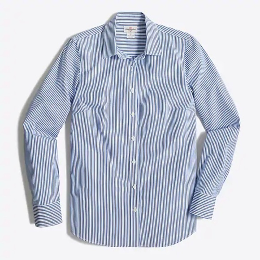 NWT J. Crew Striped Classic Button Up Shirt